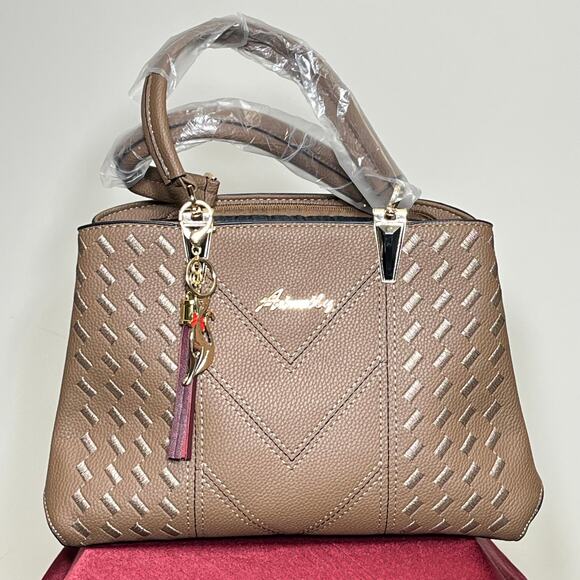 Aimily Handbags - NEW Aimily Handbag Crossbody with Charm & Embroidered Detail PU Leather